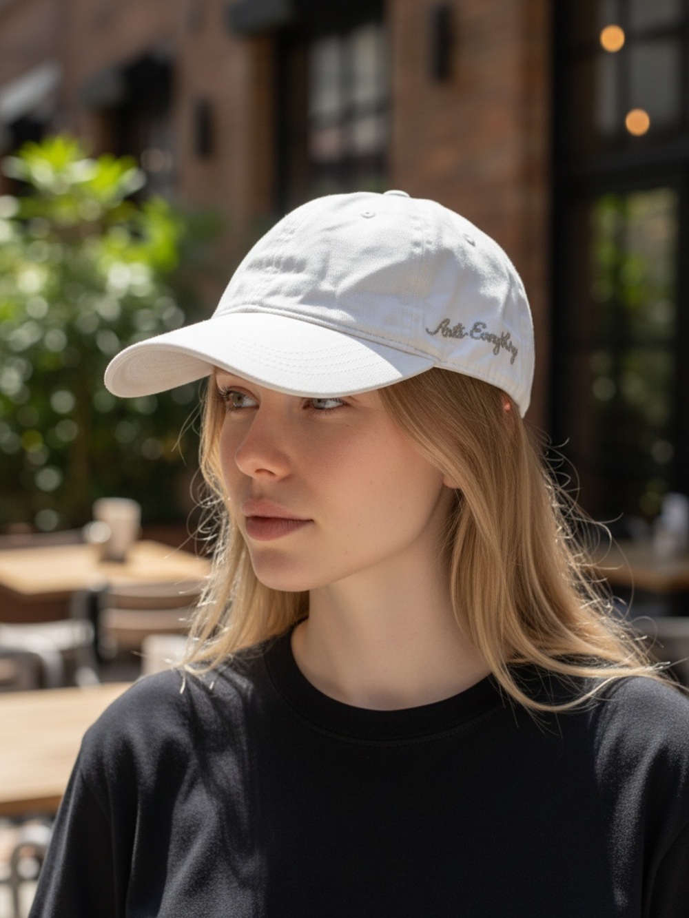 White Baseball Hat NWT | Anti Everything Silver Metallic Embroidery | Adjustable